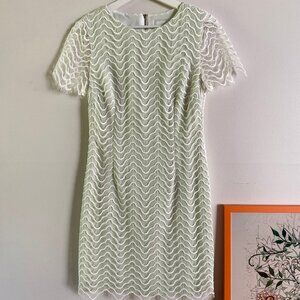 Reiss Shift Dress with Lace Overlay, Size 6.